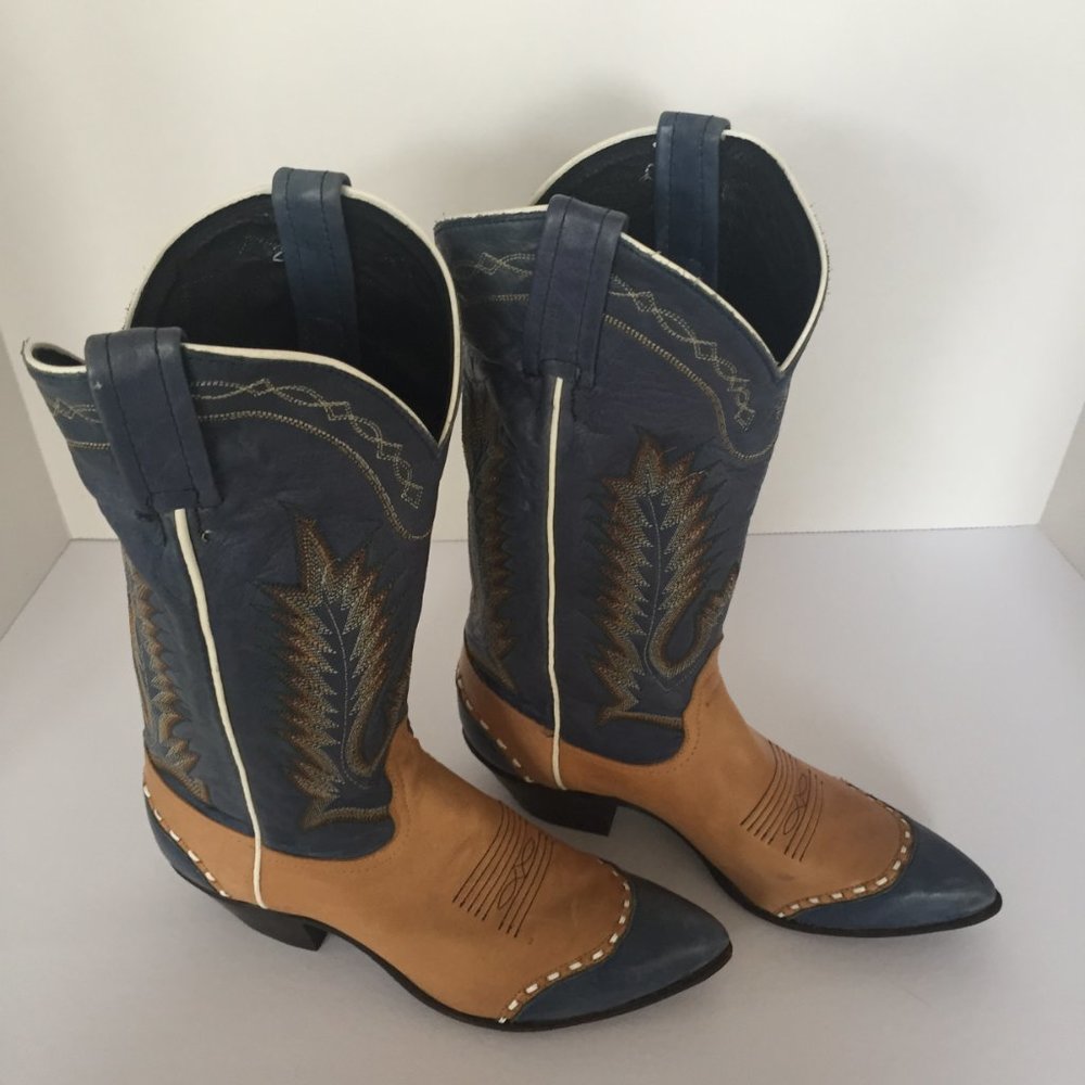 Tony Lama Two-Tone Western Boots Ladies Size 6.5 M